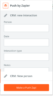 Screenshot of Zapier Push, a Chrome extension that connects Zapier Zaps to the Chrome address bar