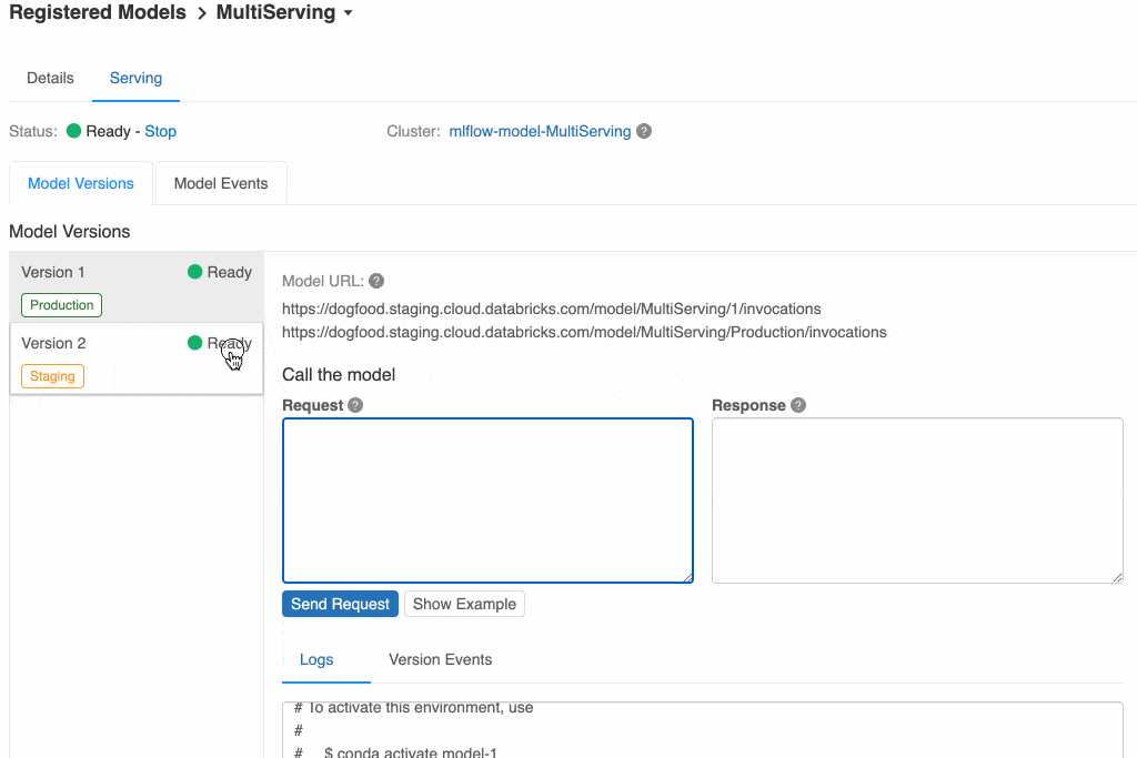 Example of an official Databricks MLFlow Rest API example