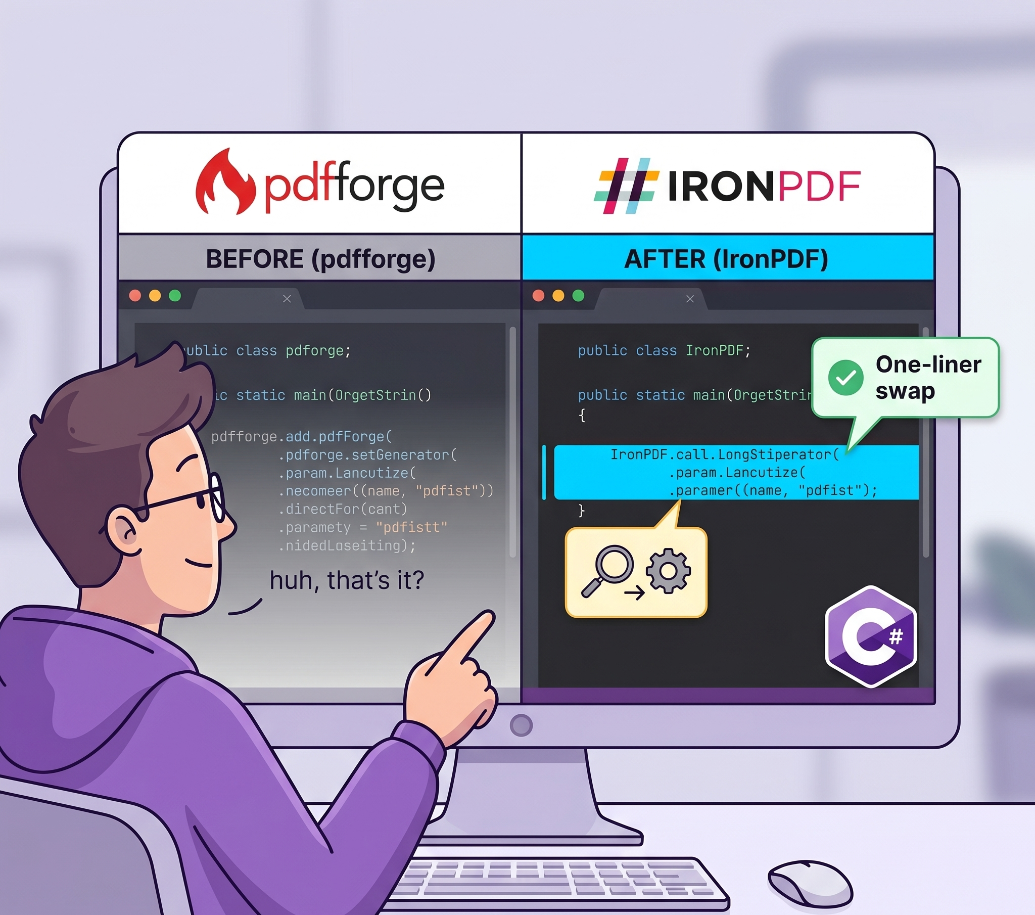 Migrating from pdforge to IronPDF: What Actually Changes in Your Code