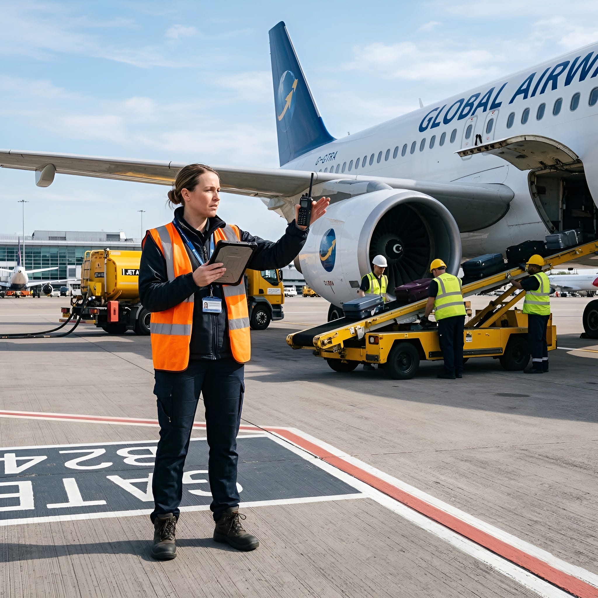What are the duties of airport ground staff-