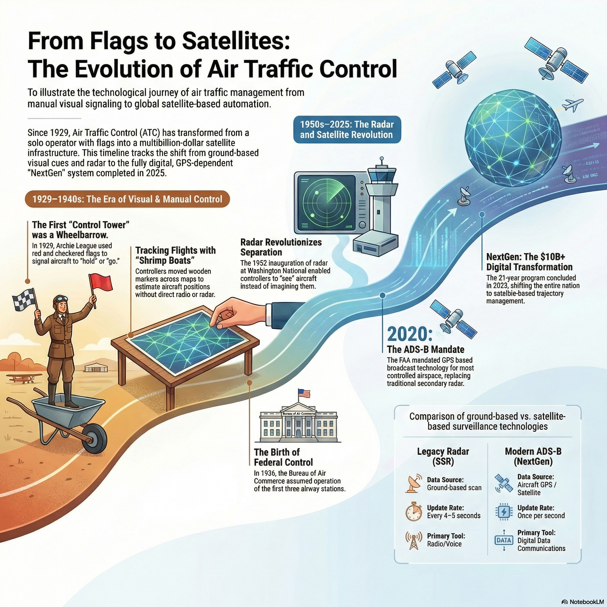 From Flag Signals to Satellites: The 97-Year Evolution of Air Traffic From Flag Signals to Satellites: The 97-Year Evolution of Air Traffic