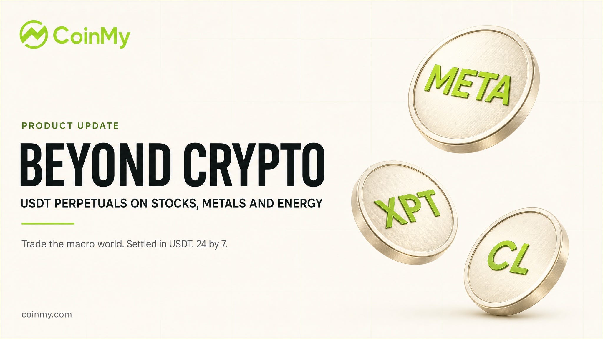 Beyond Crypto: CoinMy Lists USDT-Margined Perpetuals on Stocks, Metals, and Energy