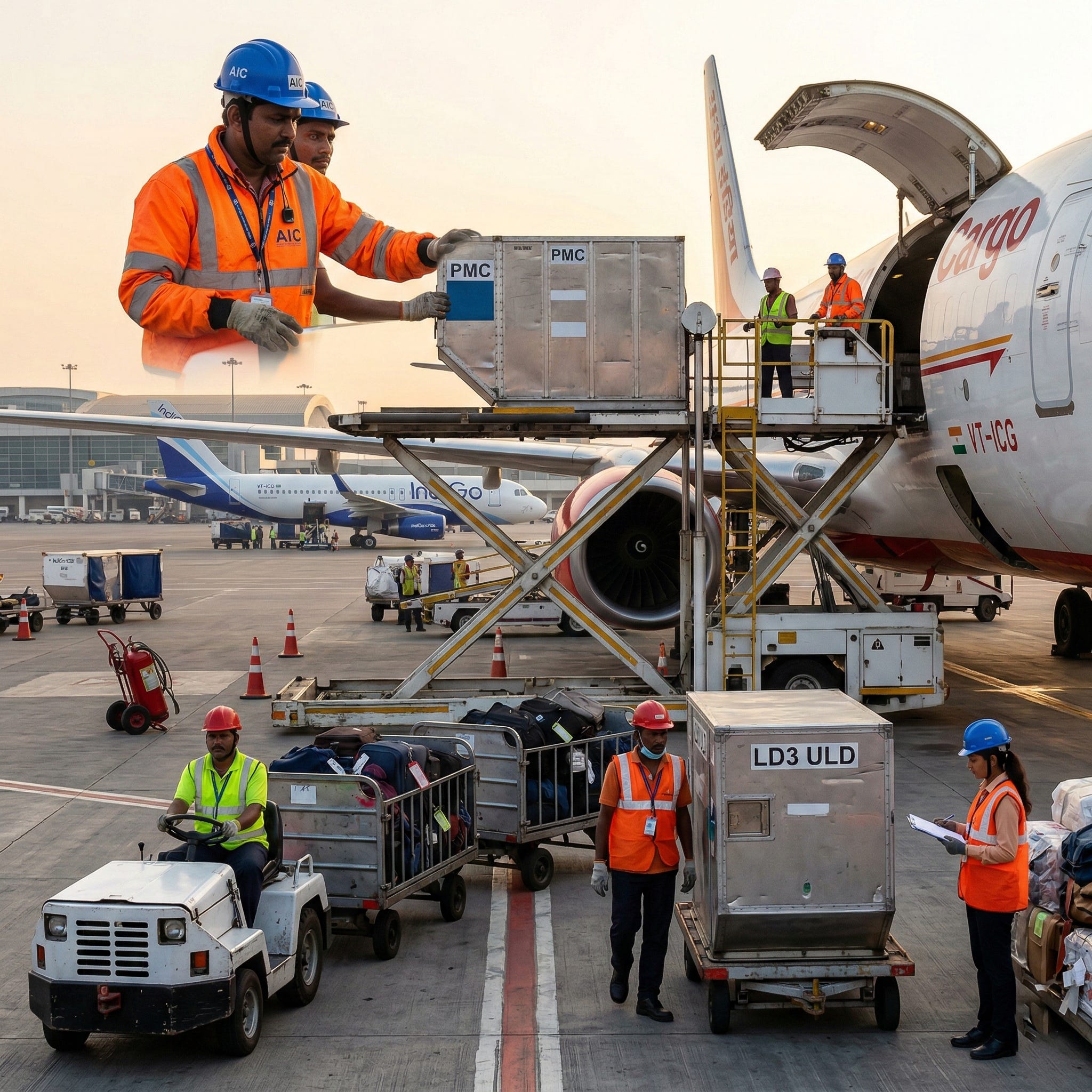 What is the salary of an airport ground staff in India-