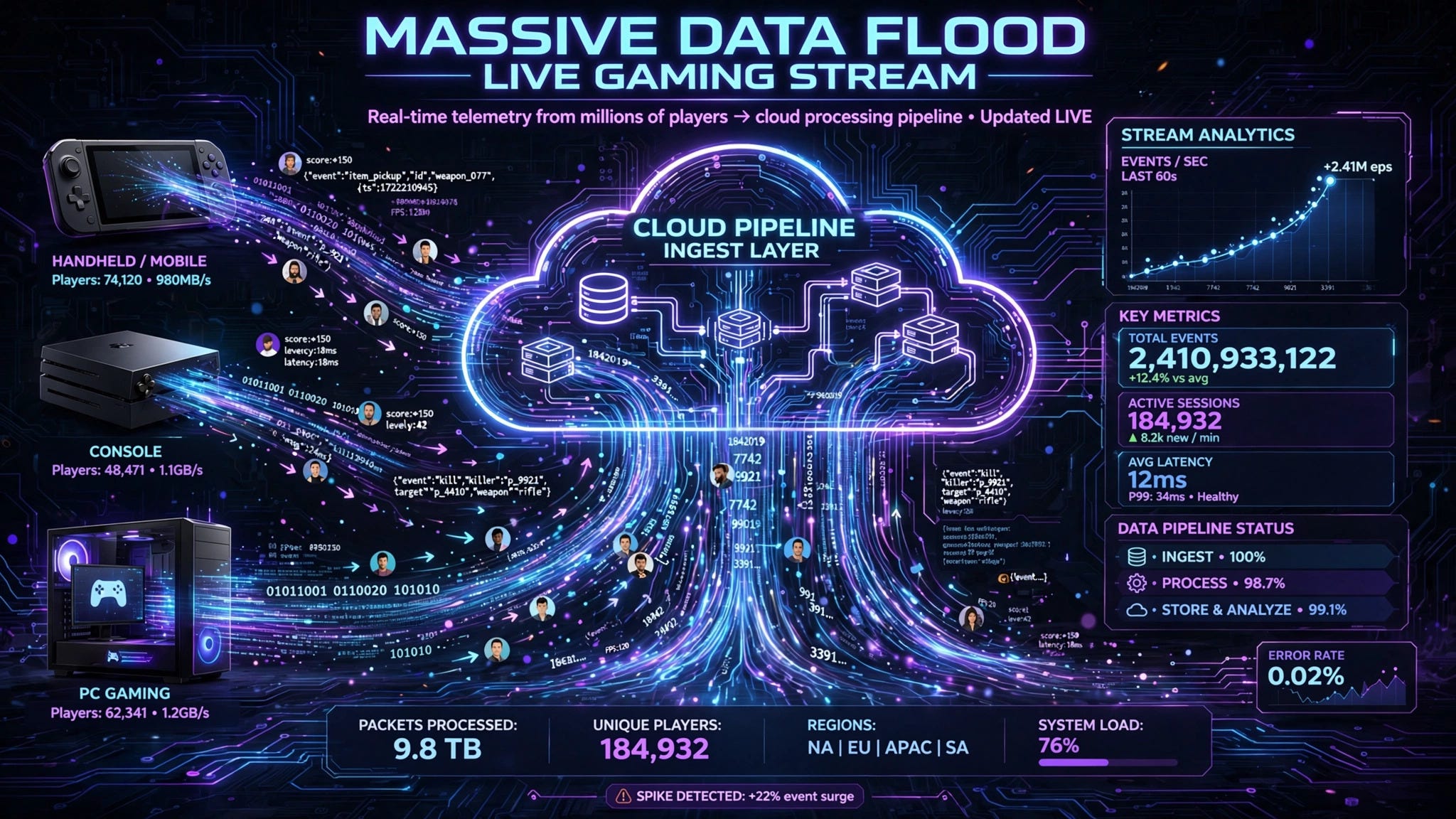 Data Engineering Pipelines for Game Telemetry: Making Sense of the Player Data Flood