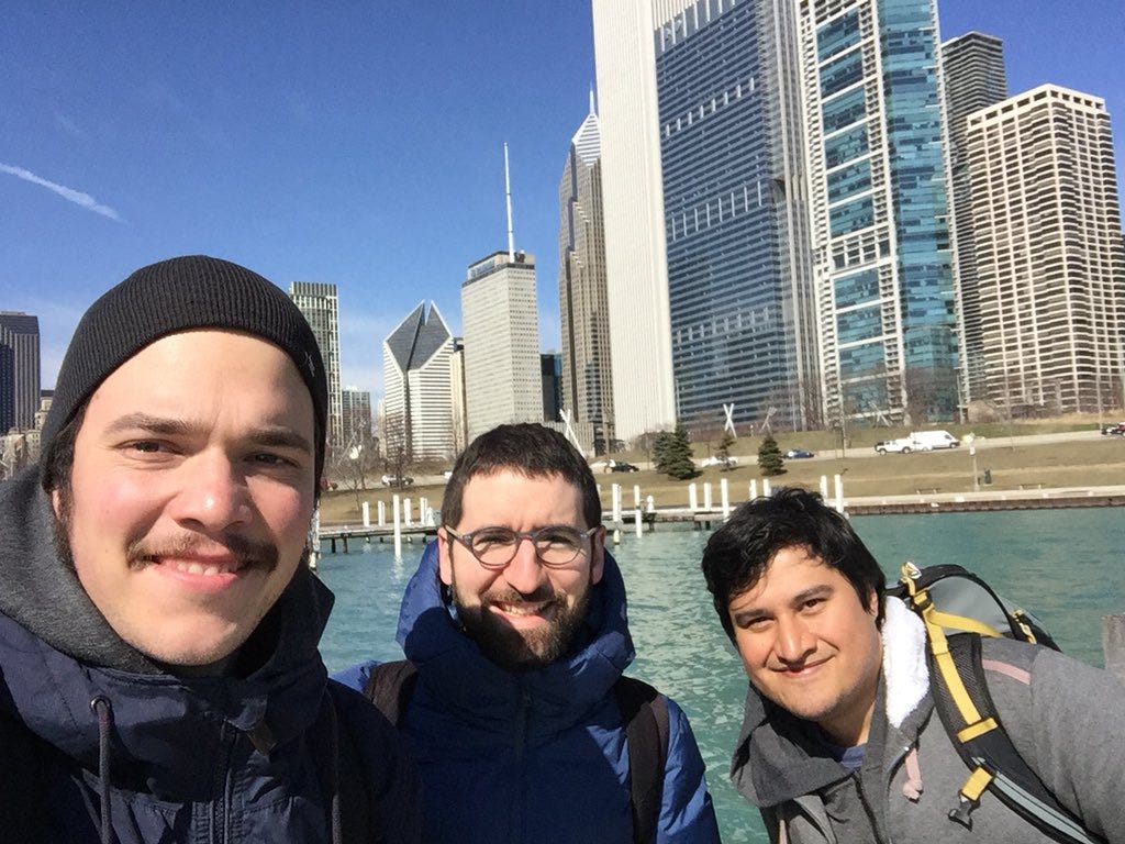 Walking around the lake with Pavle and Ferran