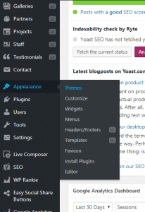 Wordpress appearance themes