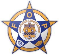 Blue and Yellow star and circle logo of Baltimore County Fraternal Order of Police Lodge #4.