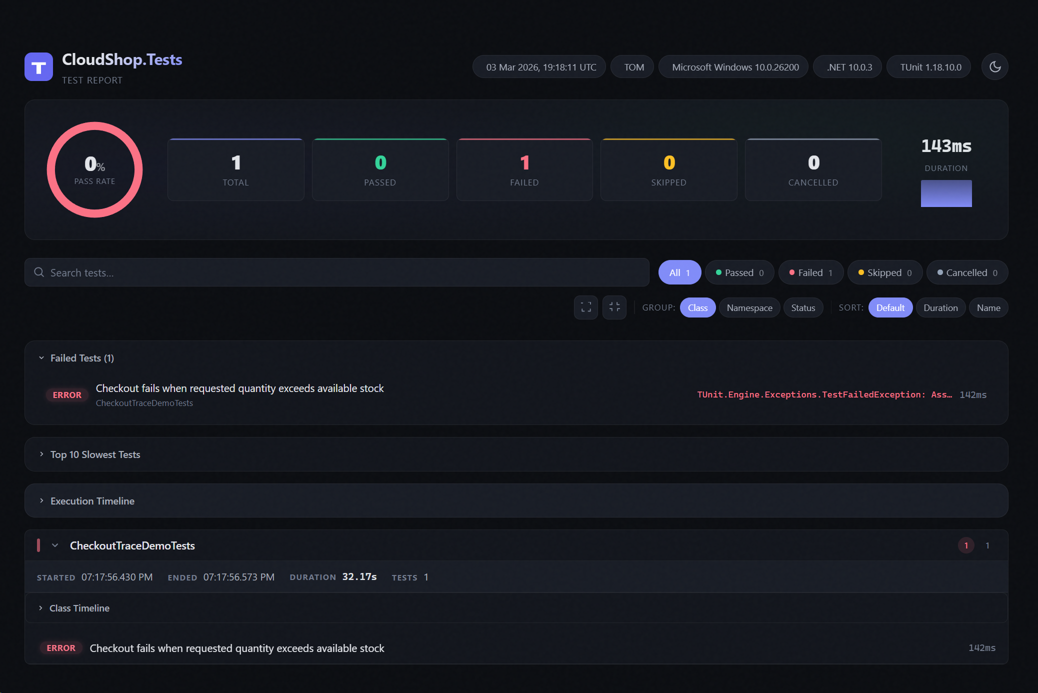 TUnit Now Captures OpenTelemetry Traces in Test Reports