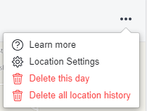 Location history settings menu