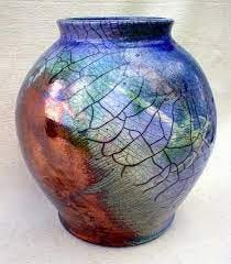 A vase with a wild glaze effect
