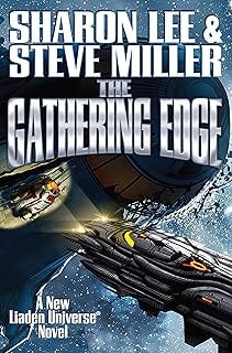 A space station and stars below the title of the book.