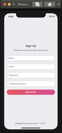 Sign Up page