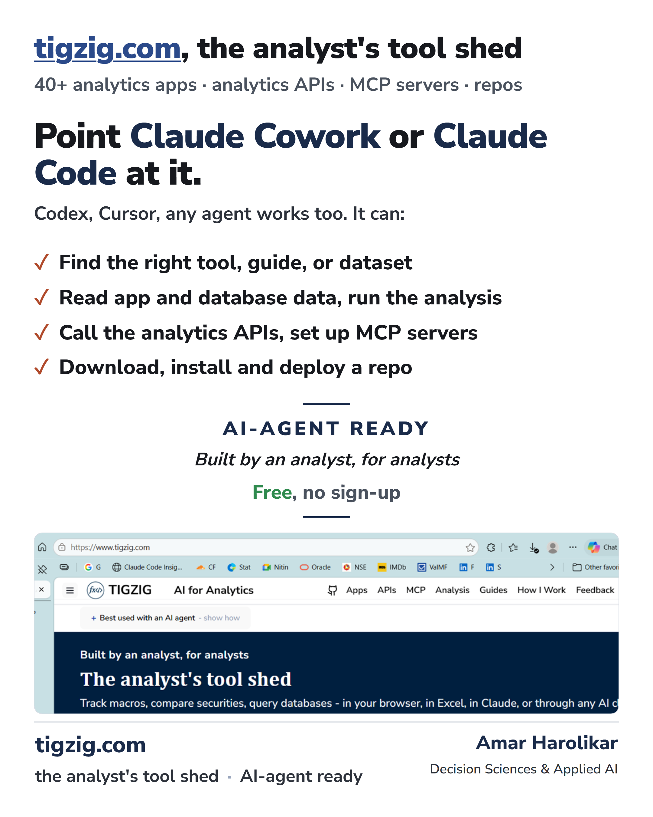 The Fastest Way to Use Tigzig.com? Don’t Click. Point Your Claude / AI Agent at It.
