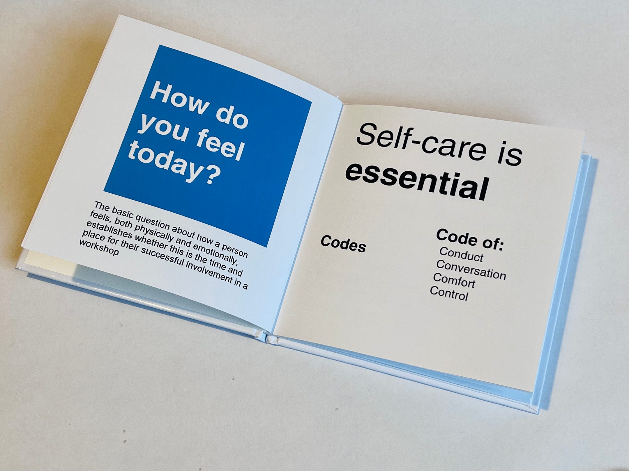 How do you feel today? pages on self care and conduct