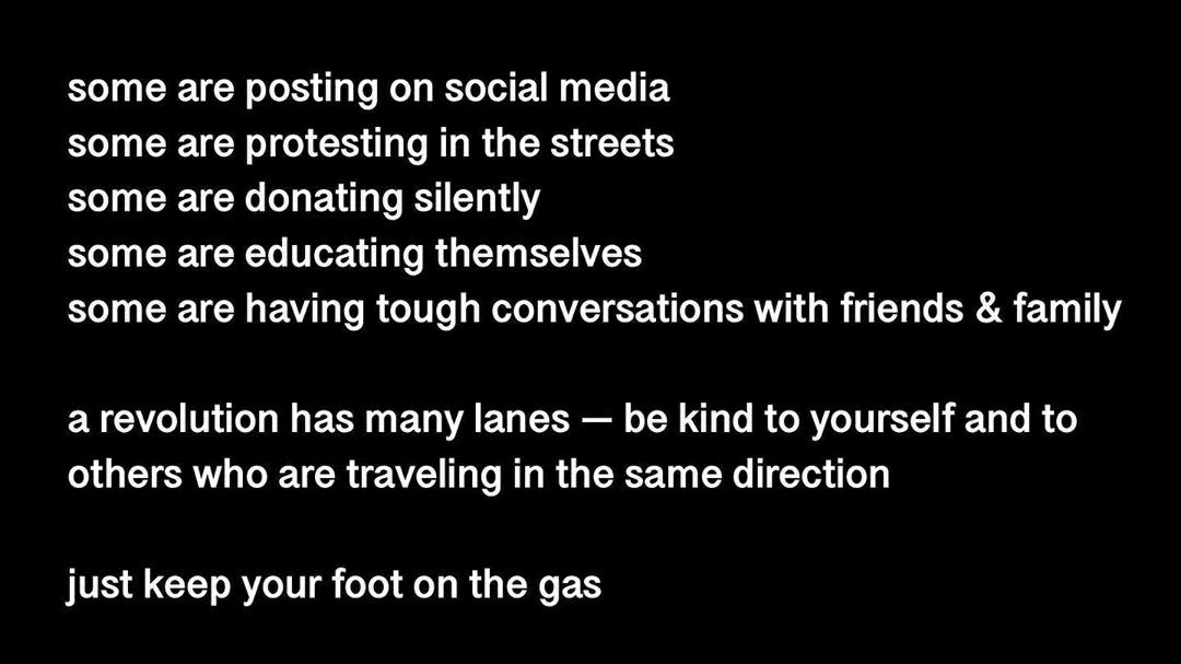 Message about the many lanes of a revolution by Cali Rockowitz ([calirock](https://cdn.hashnode.com/res/hashnode/image/upload/v1612120272187/fKc684b23.html)) on Instagram