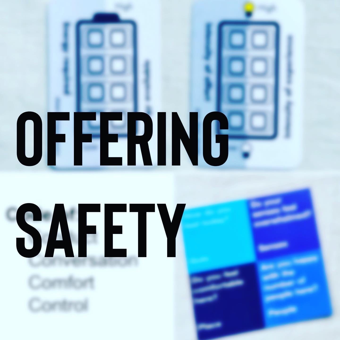 Offering Safety — images of some cards that have practices and tools I use at the start of workshops