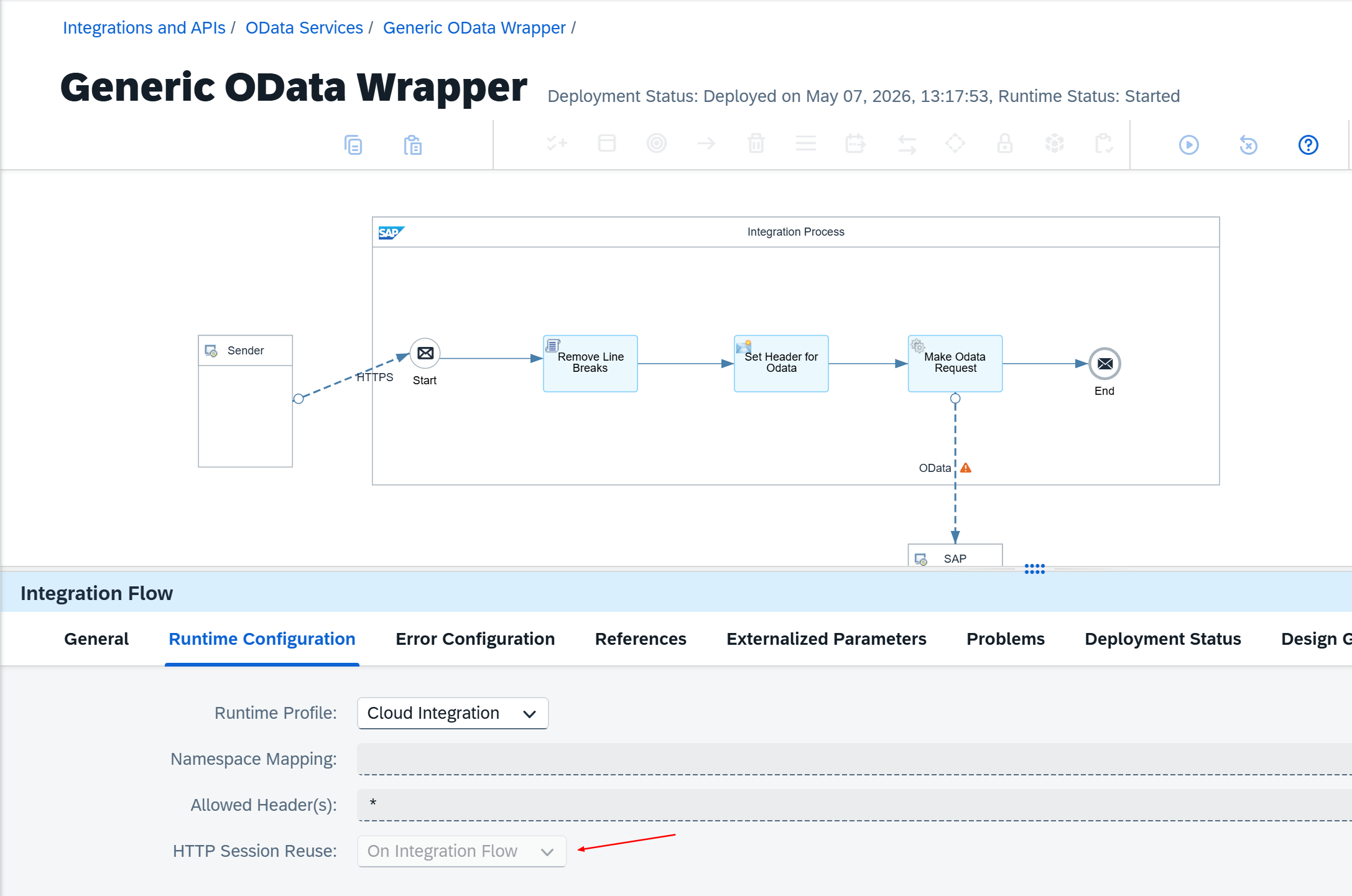 SAP OData “wrapping” in an generic iFlow