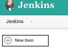 Jenkins screen showing New Item button