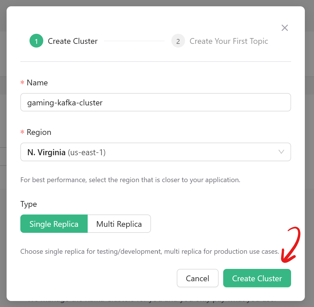 Create Cluster Form