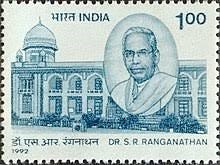 Indian postage stamp featuring S.R. Ranganathan