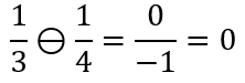 One-third circle-minus one-fourth equals zero