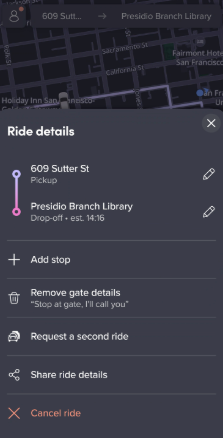 Privacy protection for riders to remove shared gate details