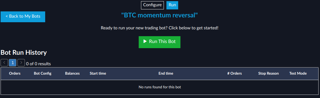 Run your new trading bot
