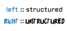 Left = structured, Right = unstructured