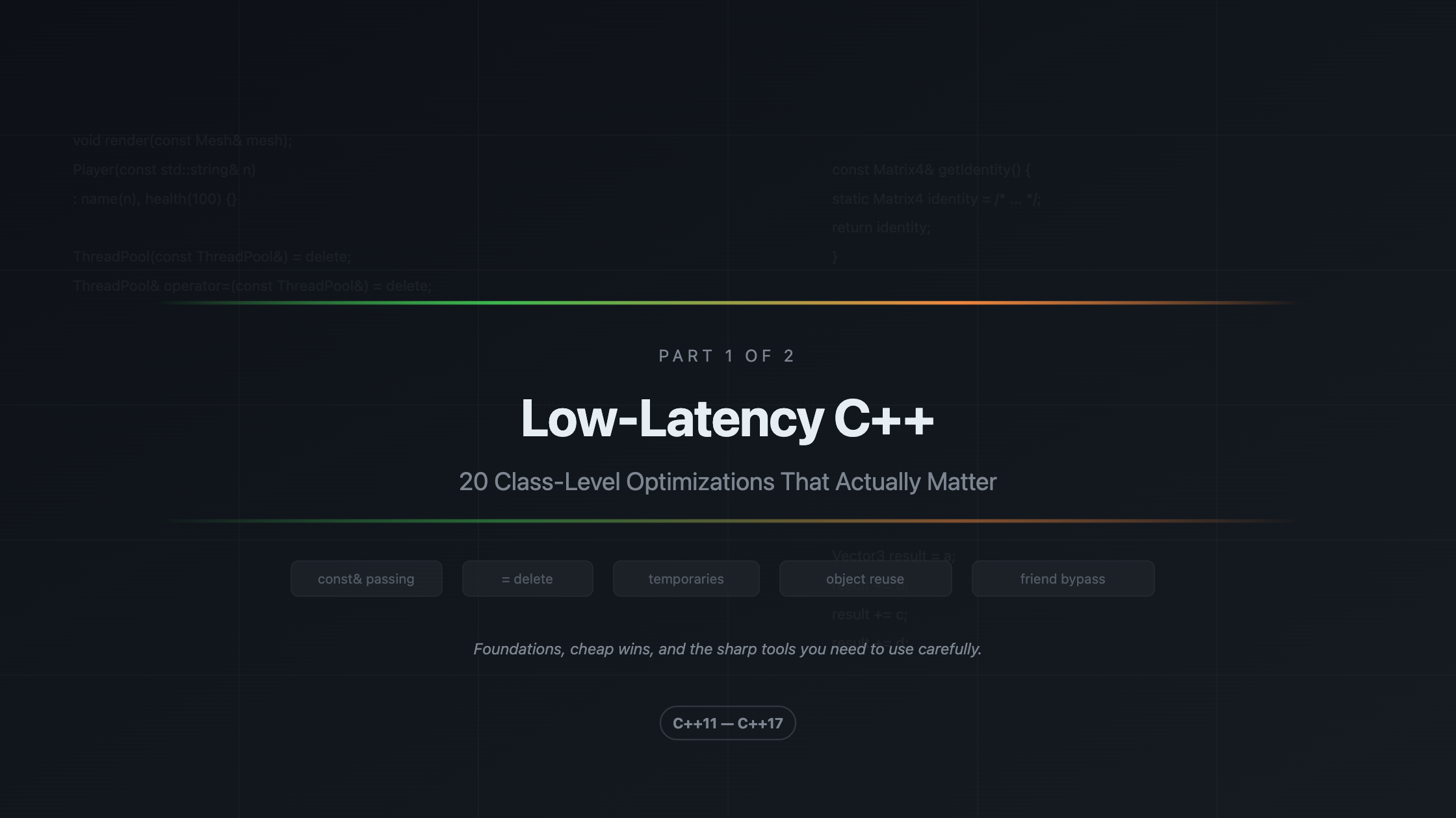 High-Performance C++: 20 Class-Level Optimizations That Actually Matter (Part-1)