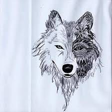 Ash “Wolves” single cover art; off-center right wolf drawing with right half drawn with plants as outline and left half normal on white fabric background