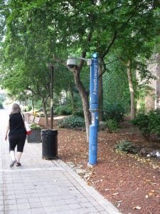 Emergency call box at Ryerson University. PHOTO by bulldozer via Flickr.