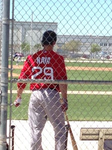 Daniel Nava played in the Triple-A game on Wednesday.