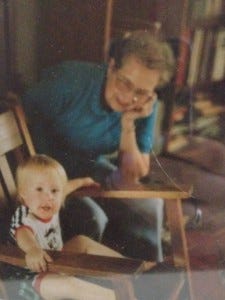 Old pic with my grandmother, who sang me Swedish nursery ryhmes. 