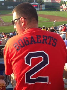 It was Xander Bogaerts Bobblehead Giveaway last night and this gentleman was wearing his jersey.