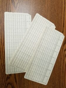 Image of computer data punch cards