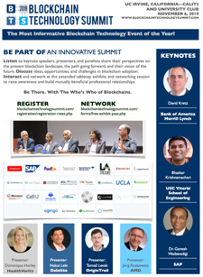 Flyer from 2019 Blockchain Technology Summit