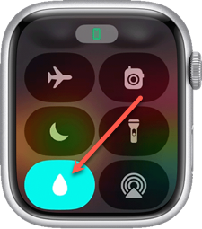 Activating Water Lock from Control Center on Apple Watch
