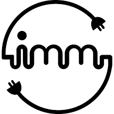 The College of New Jersey Interactive Multimedia logo, “IMM” in script with two plugs creating a circle around the name.