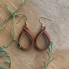 leather teardrop earrings