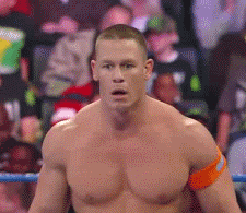 John Cena looking shocked and horrified.