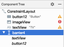 component tree for barrier, with views inside it