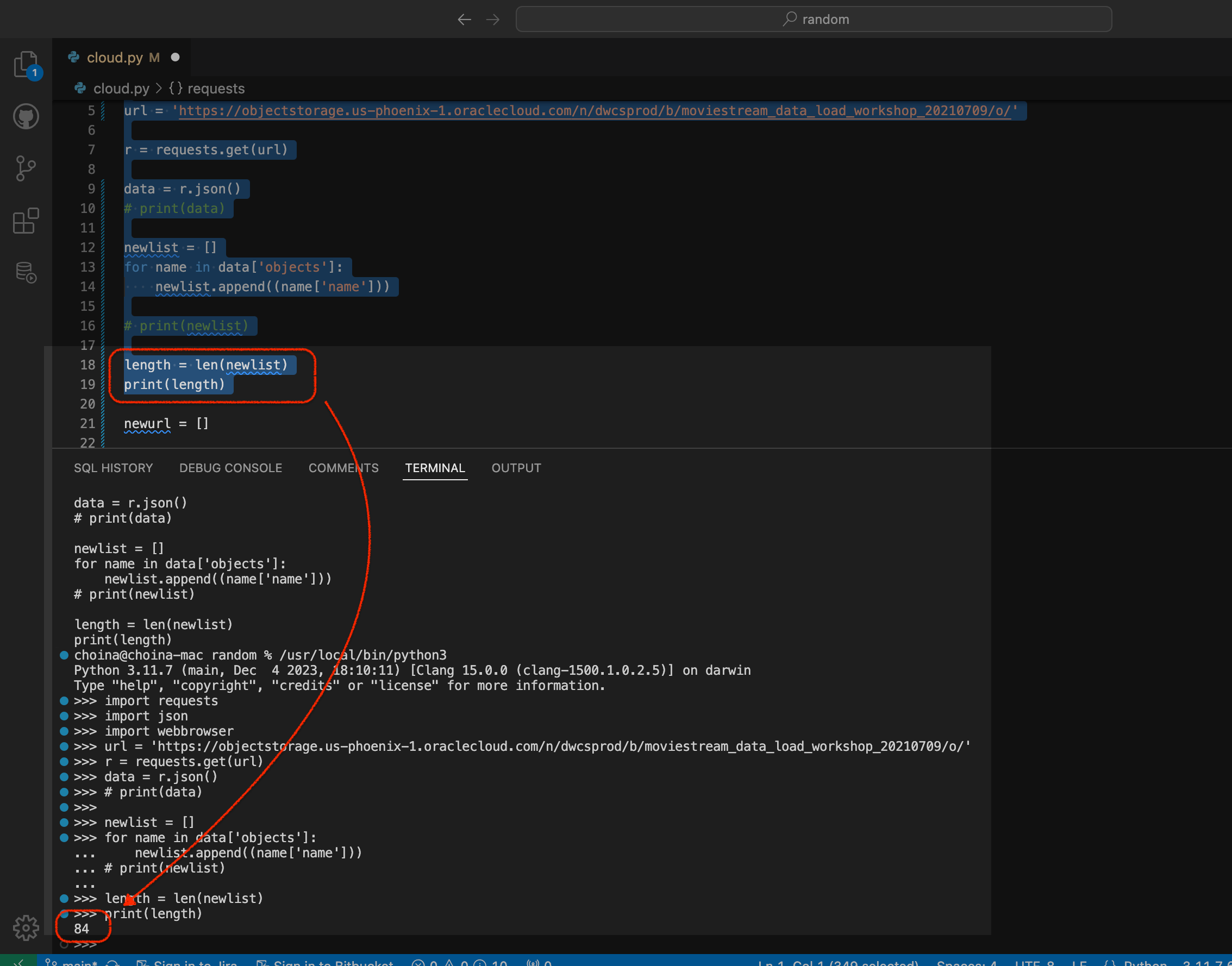 Python script to retrieve objects from Oracle Cloud Bucket
