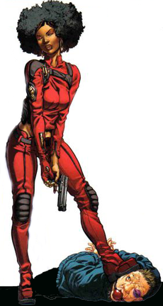 Den oprindelige Misty Knight, som Marvel så hende i 1975. Copeyright Marvel Comics/Wikipedia.