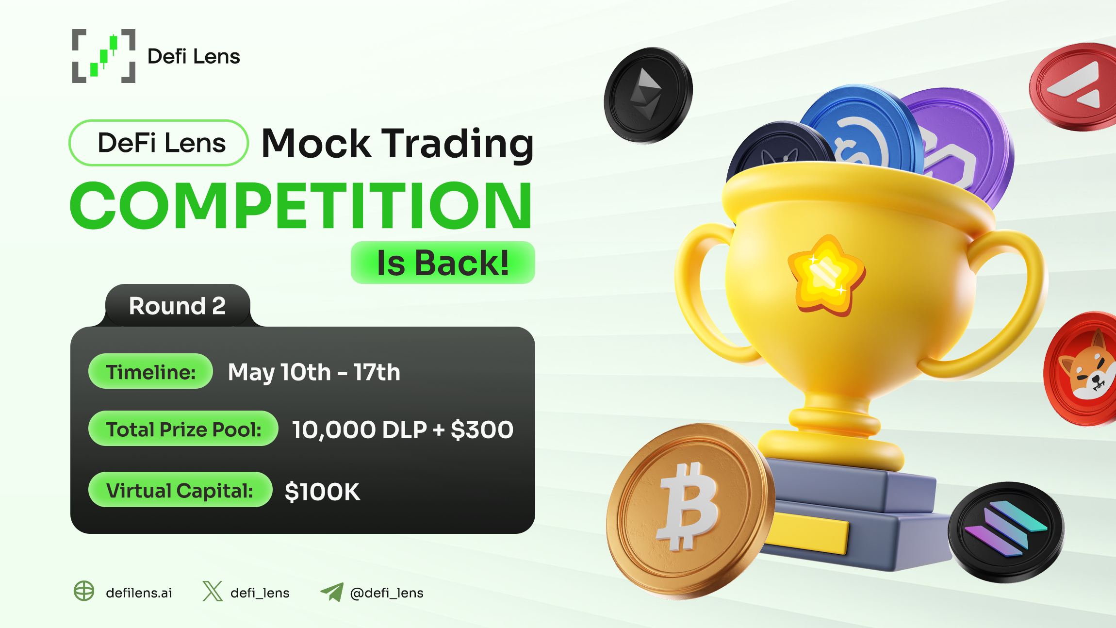 DeFi Lens Mock Trading Competition Round 2: Bigger Prizes, Bigger Challenge!