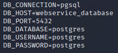 The postgres database credentials