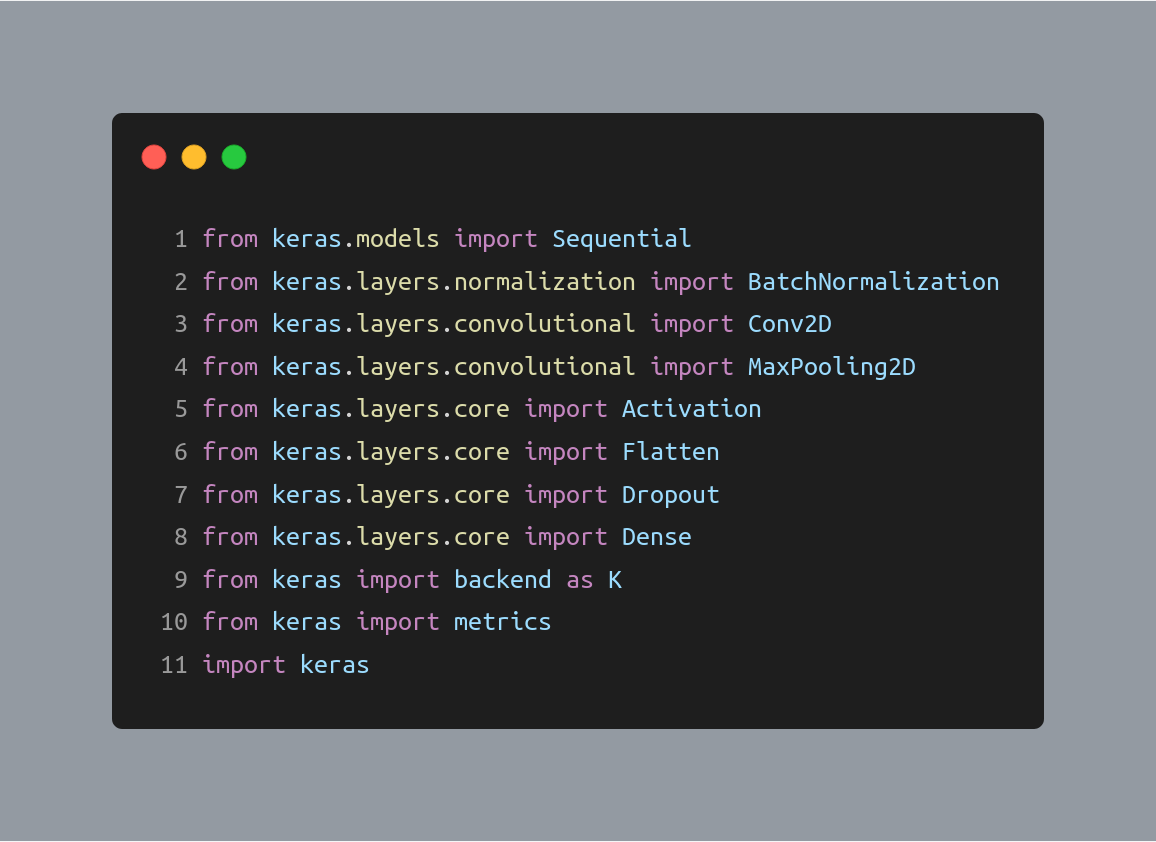 Fig 10a: Importing all necessary keras packages