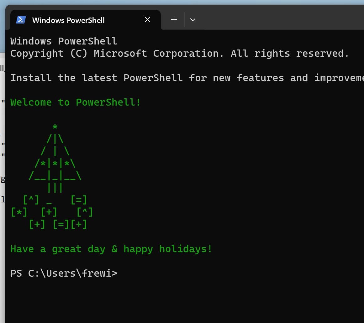 Bet you've never seen a message of the day on a PowerShell! 😉