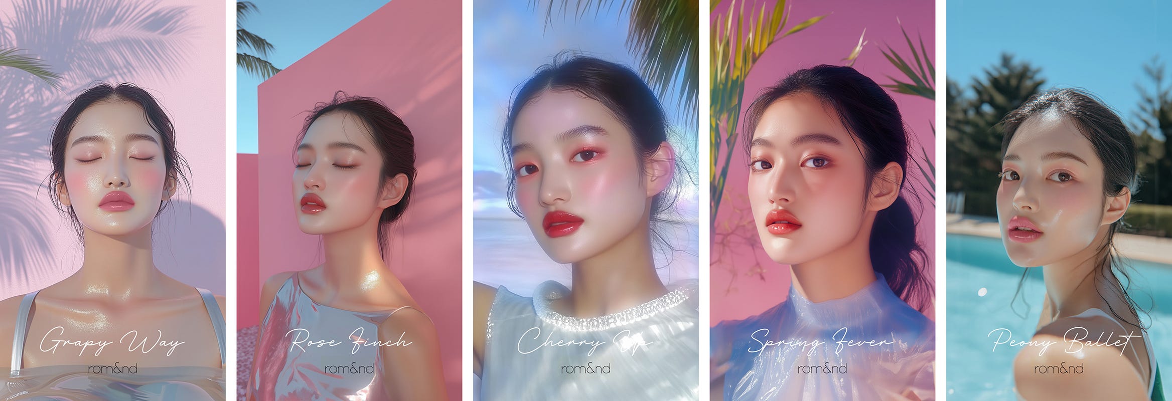 AI 뷰티 모델 : 롬앤 글래스팅 컬러 글로스를 활용한 여름 화보 제작