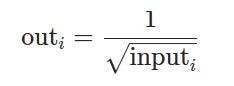 reciprocal square root equation