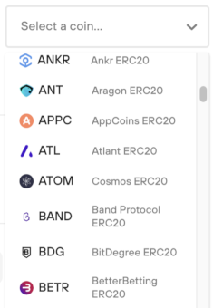 All tokens are now shown with the network name explicitly stated